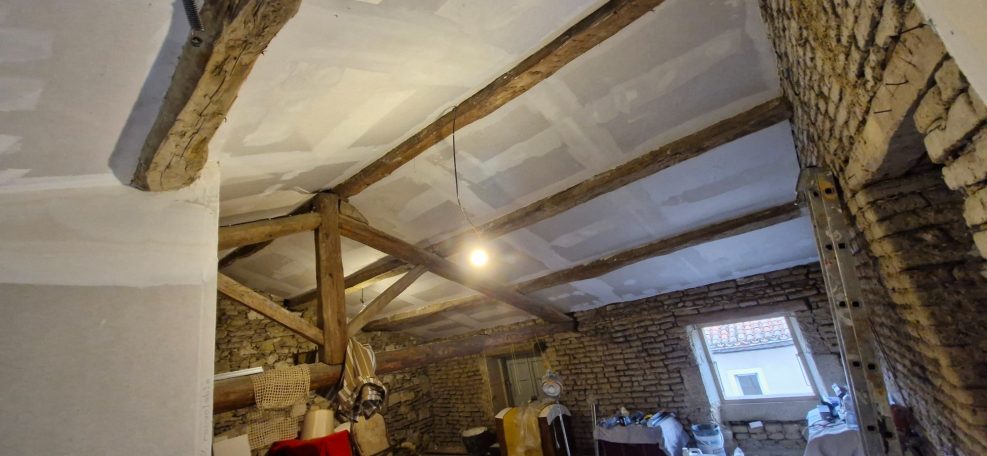 Pose placo plafond rampant 